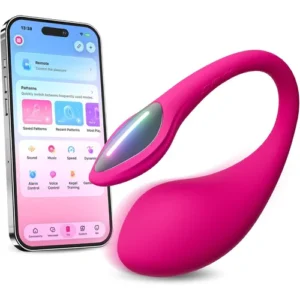 LOVENSE Lush 4 app screen with patterns, music and voice control options